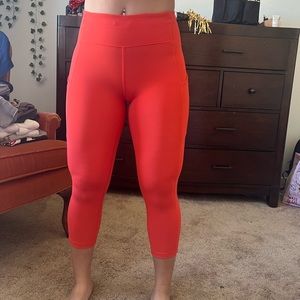 Lululemon cropped orange leggings
